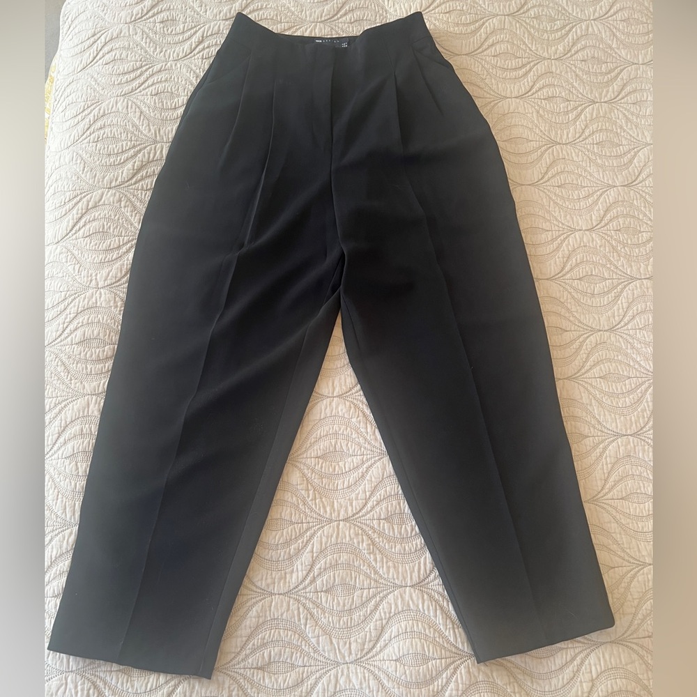ASOS Cropped Pleated Black Pants